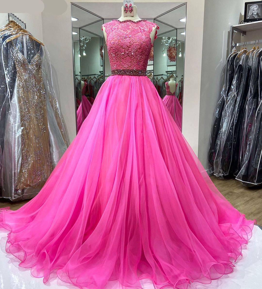Girl's Fashion Sleeveless Prom Dress Aussieprom: online-only Formal & Bridesmaid Color : Rose|Black|Blue|Gray|Green|Pink|Purple|Red|White|Yellow|Champagne 