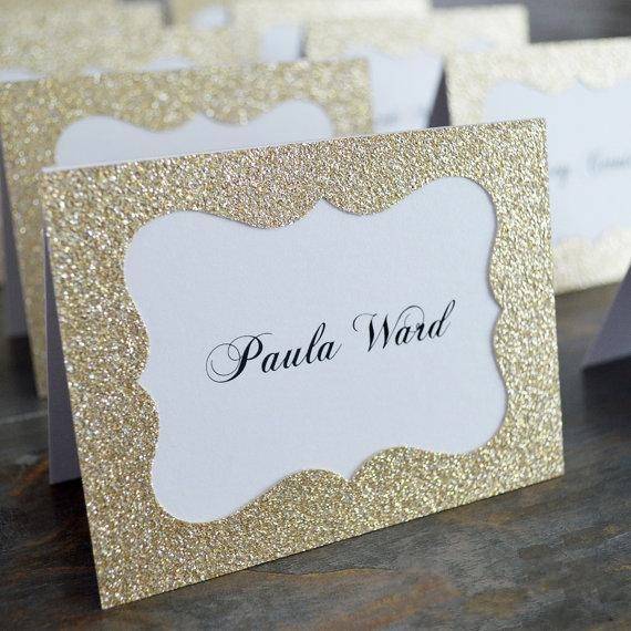 Glittered Table Card for Wedding Party Color : Gold|Silver 