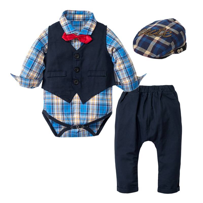 Suit for Toddlers Pageboy Color : Black/White|Black/Blue|Grey/White|Red 