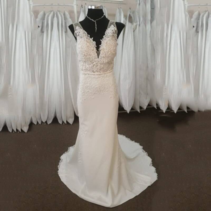 Women's Mermaid Wedding Dress Bridal Romantiq: online-only Color : White|Ivory|Custom|Champagne 